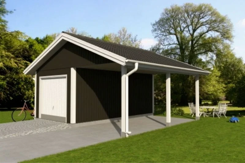 4. Byggnation av carport i lo╠esvirke