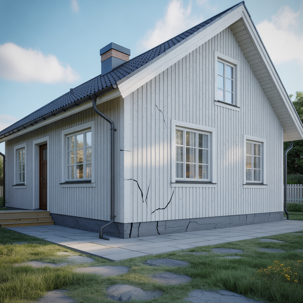 platta pa mark felsokning av sattningar och sprickor