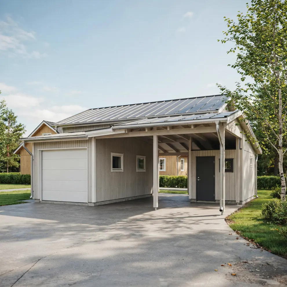 bygga garage carport med forrad enkoping uppland